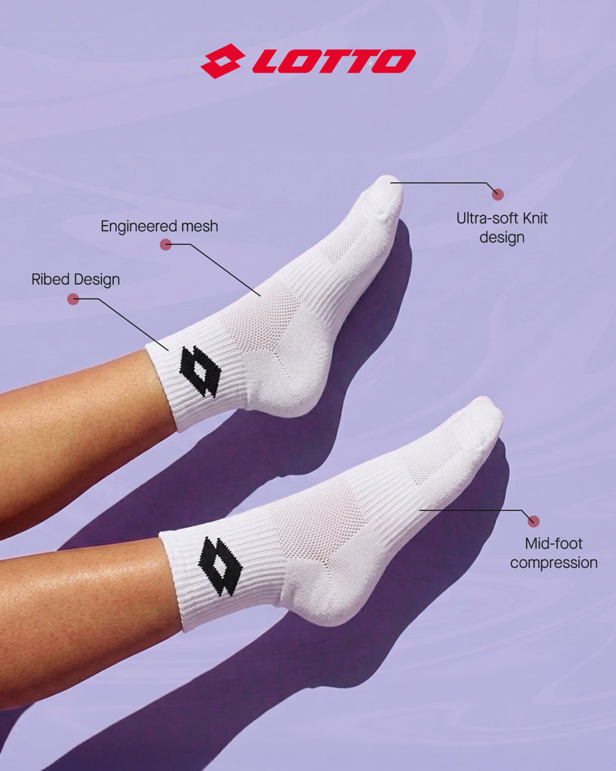 Unisex Lotto Play Socks 1.0 Pack of 3 - Gardenia Socks4