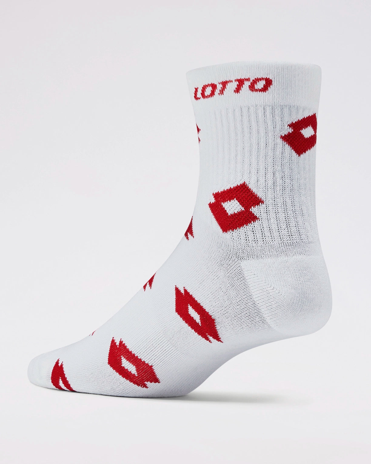 Unisex Lotto StreetPlay Socks 1.0 Pack of 2 - Bright White-Black Beauty-Fiery Red Socks2