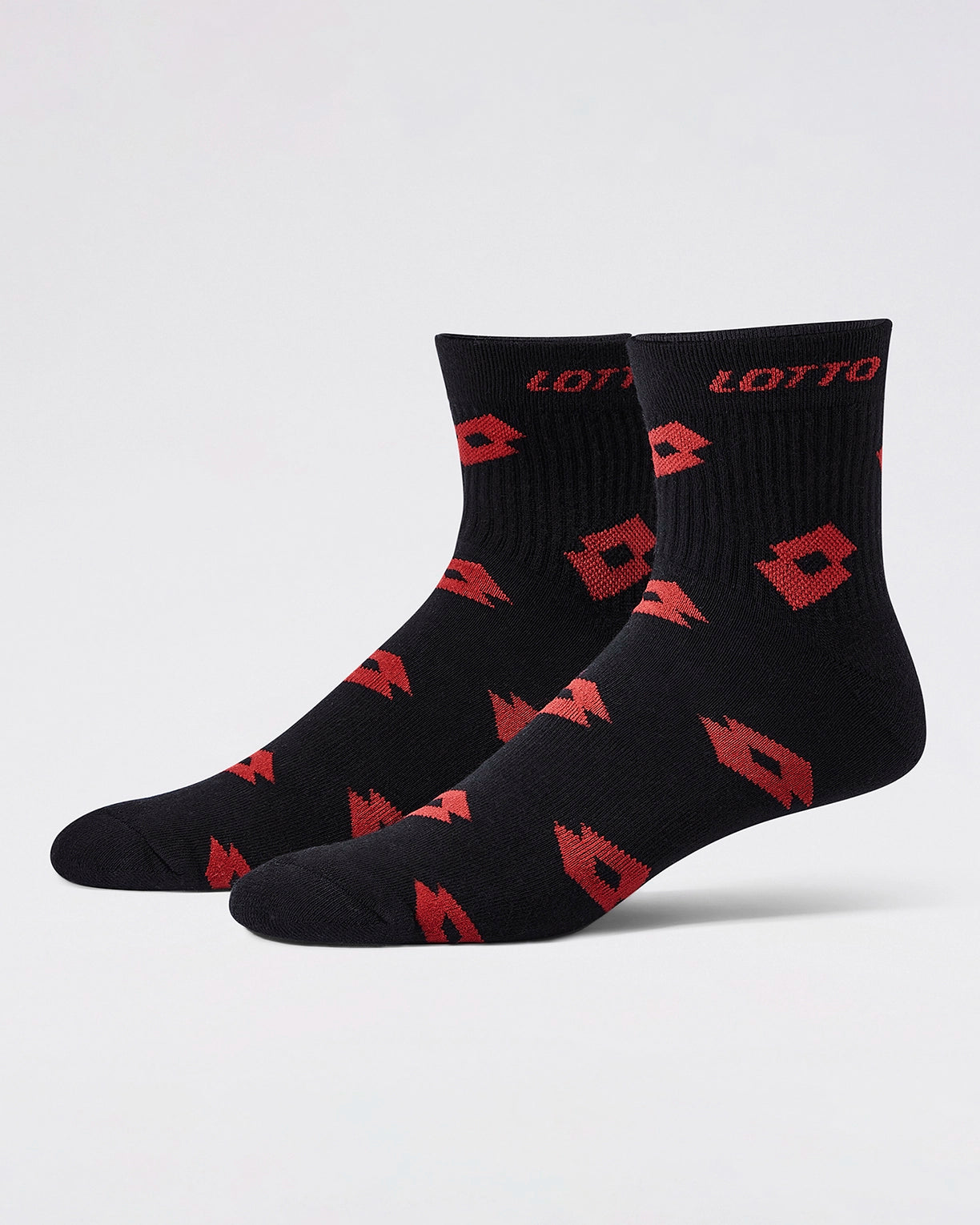 Unisex Lotto StreetPlay Socks 1.0 Pack of 2 - Bright White-Black Beauty-Fiery Red Socks3