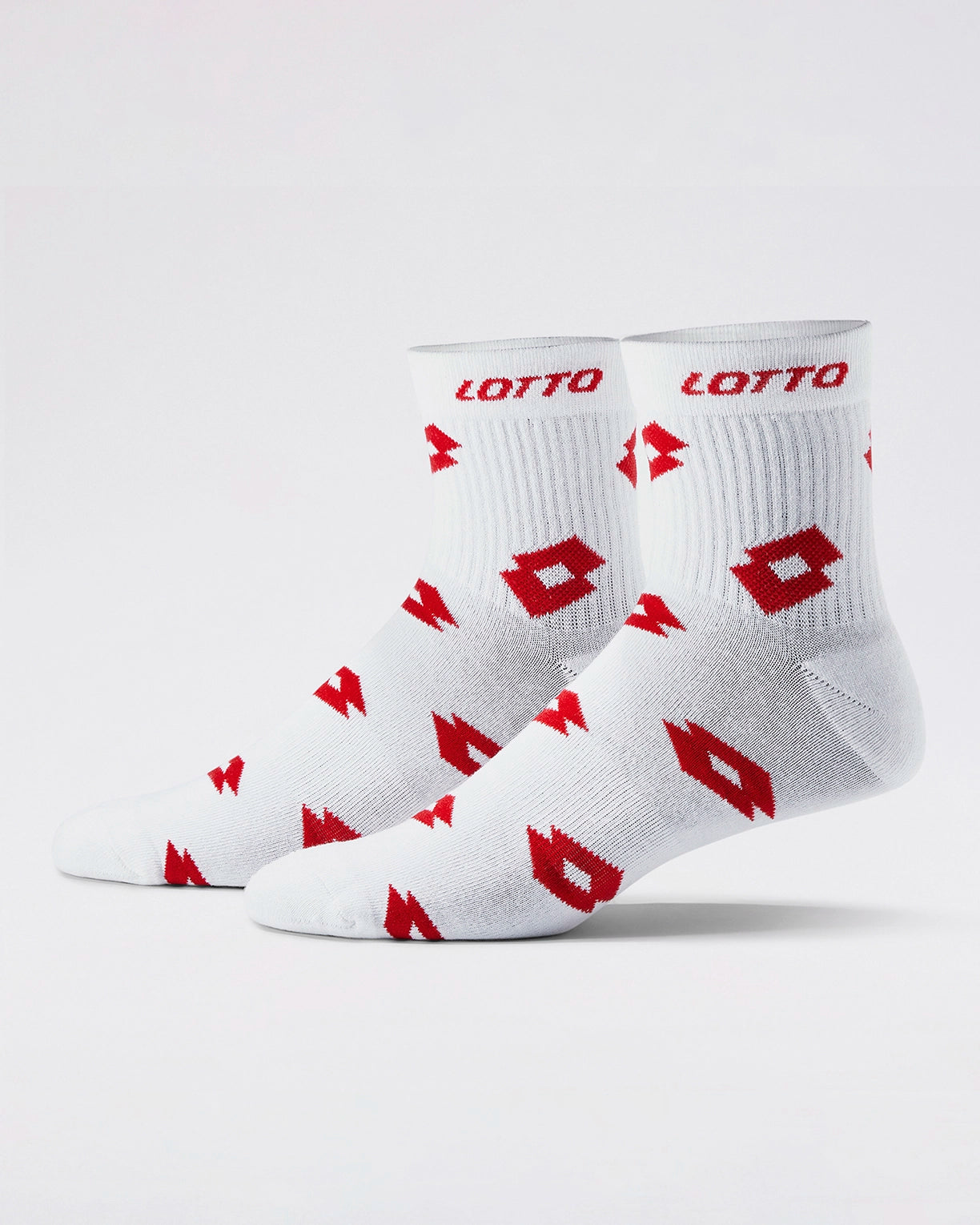 Unisex Lotto StreetPlay Socks 1.0 Pack of 2 - Bright White-Black Beauty-Fiery Red Socks4