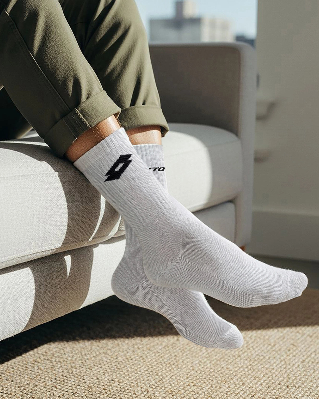 Unisex Lotto Courtline Socks 1.0 Pack of 3 - Black Beauty, Castle Rock & Bright White Socks0