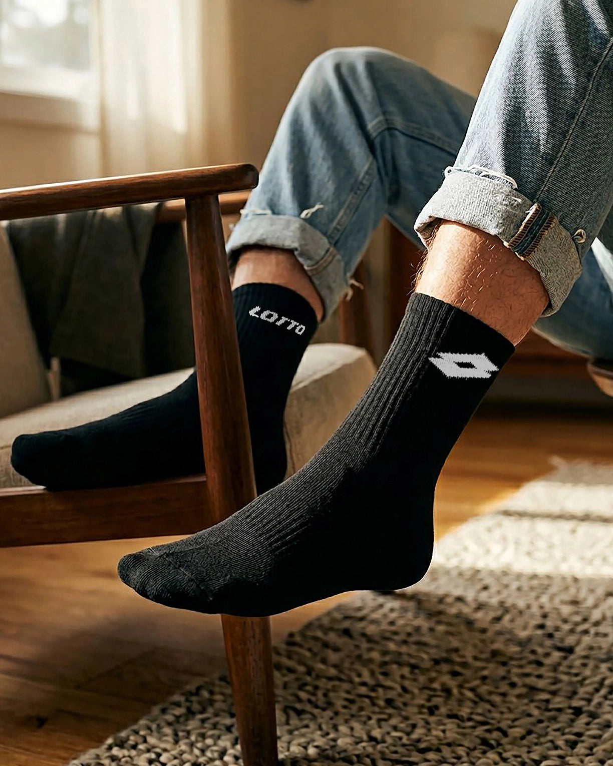 Unisex Lotto Courtline Socks 1.0 Pack of 3 - Black Beauty, Castle Rock & Bright White Socks6