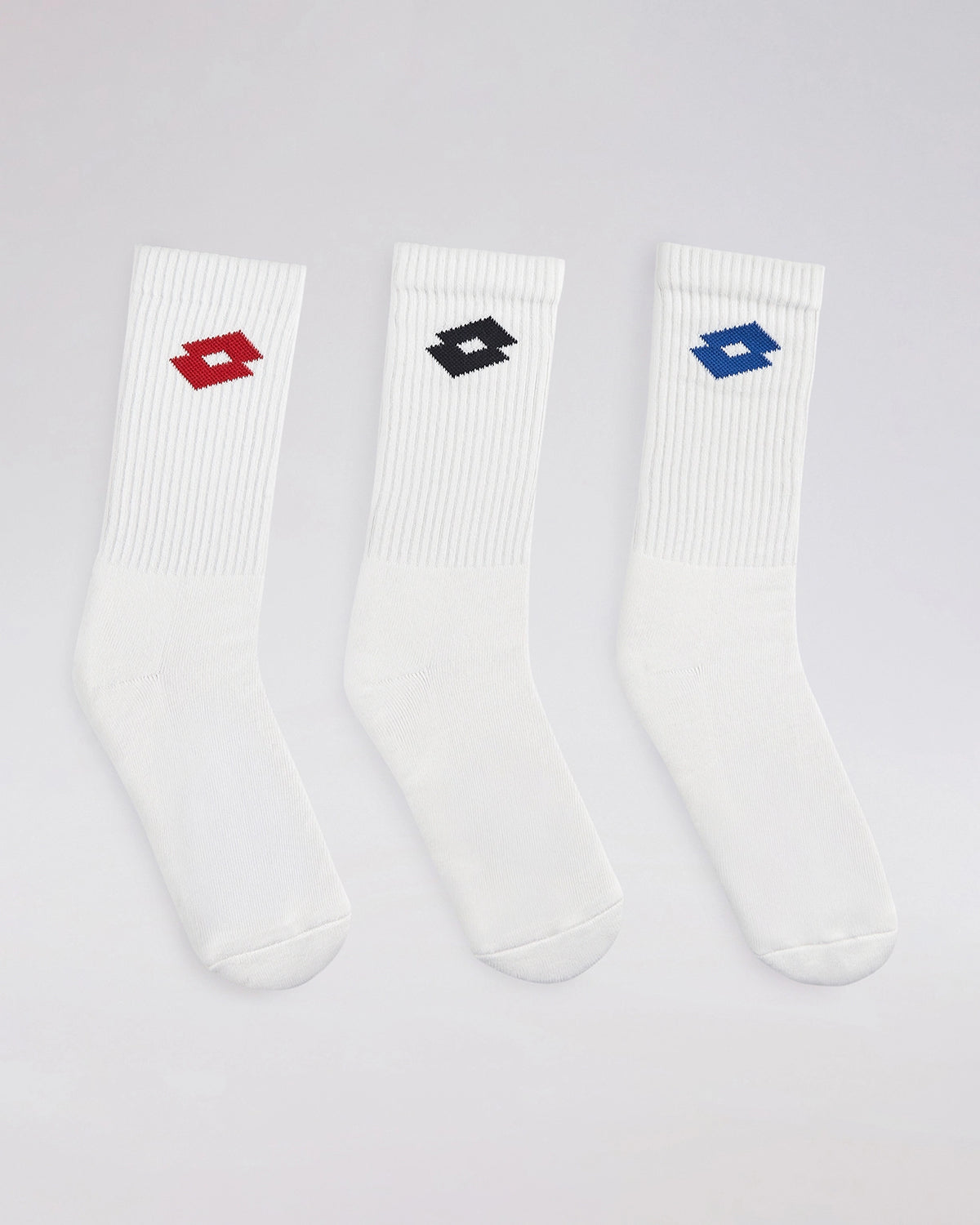 Unisex Lotto Courtline Socks 1.0 White Mid-Crew - 3 Pairs - White Socks1