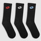 Courtline Socks 1.0 Black Mid-Crew - 3 Pairs - Black