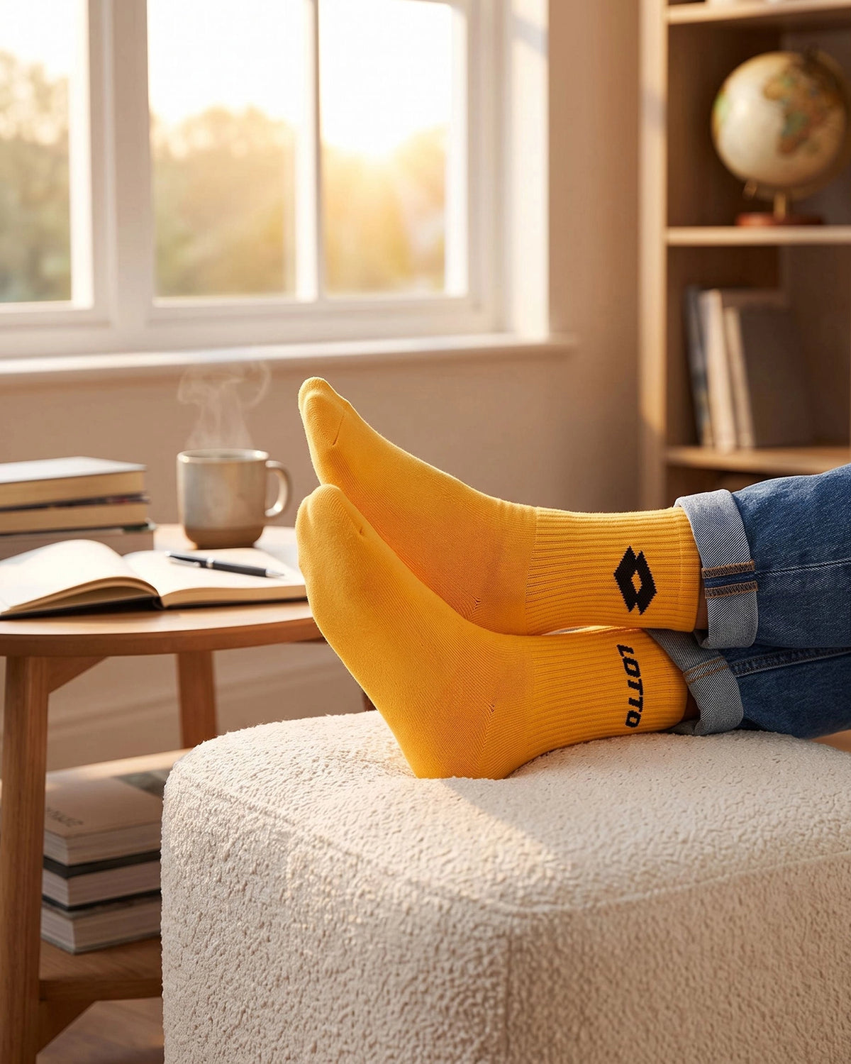 Unisex Lotto Courtline Socks 1.0 Assorted Mid-Crew - 3 Pairs - Black, Yellow & Red Socks0