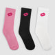 Courtline Socks 1.0 Assorted Mid-Crew - 3 Pairs - Black, White & Pink