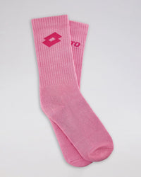 Unisex Lotto Courtline Socks 1.0 Assorted Mid-Crew - 3 Pairs - Black, White & Pink Socks 1