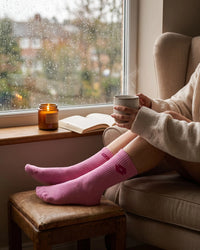 Unisex Lotto Courtline Socks 1.0 Assorted Mid-Crew - 3 Pairs - Black, White & Pink Socks