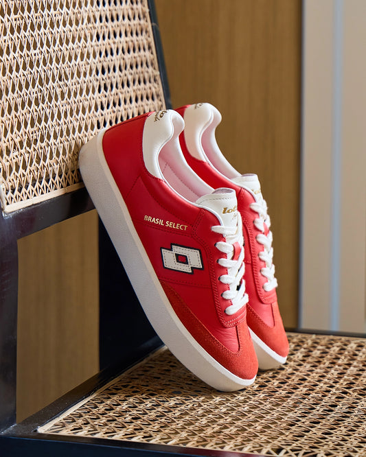 Men's Lotto Brasil Select OG - Fiery Red-Pure White